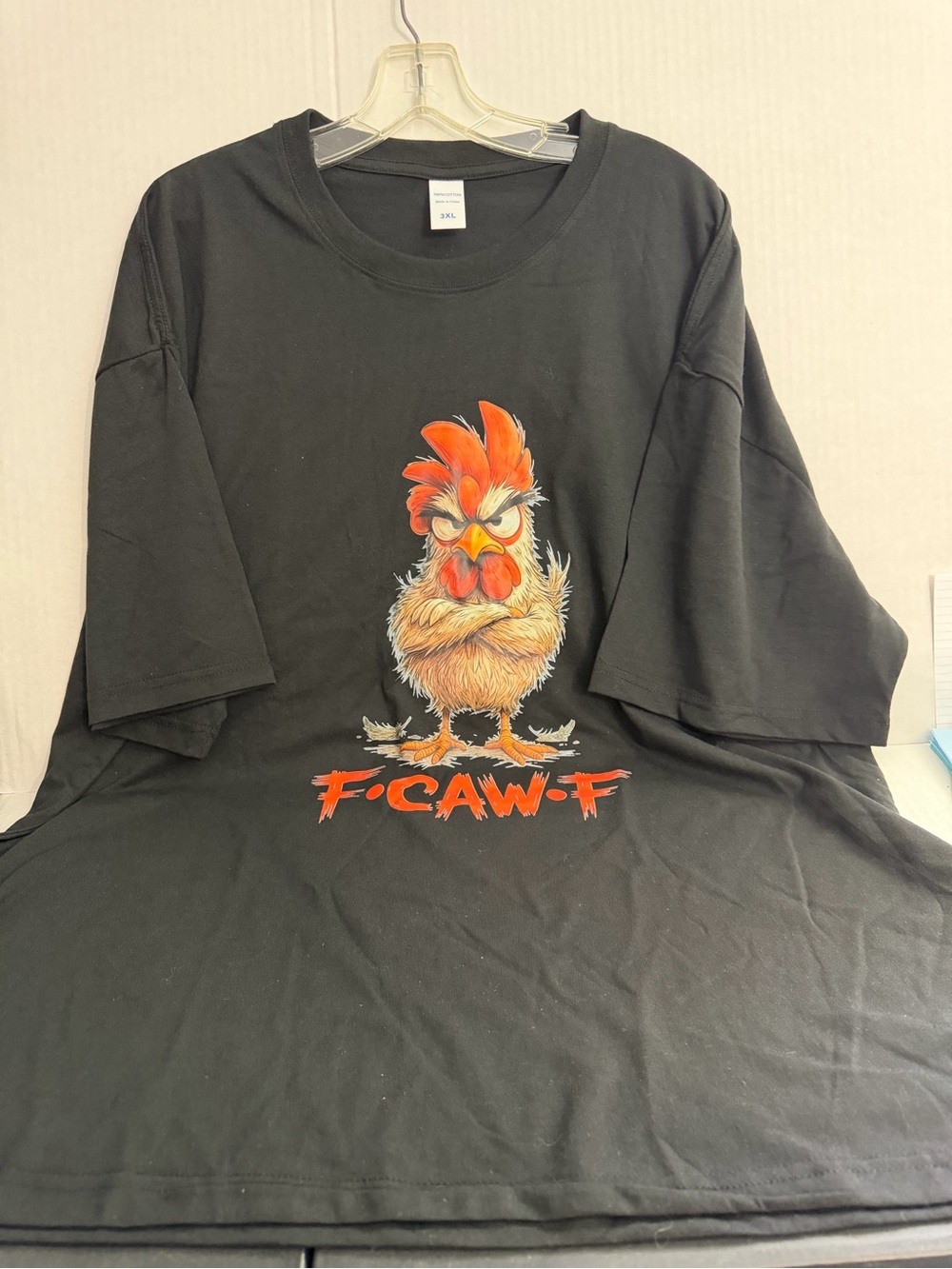 Men’s Angry Rooster Black Graphic Men’s T-Shirt